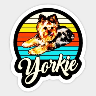 Yorkie 1970s Dog Lover Sticker